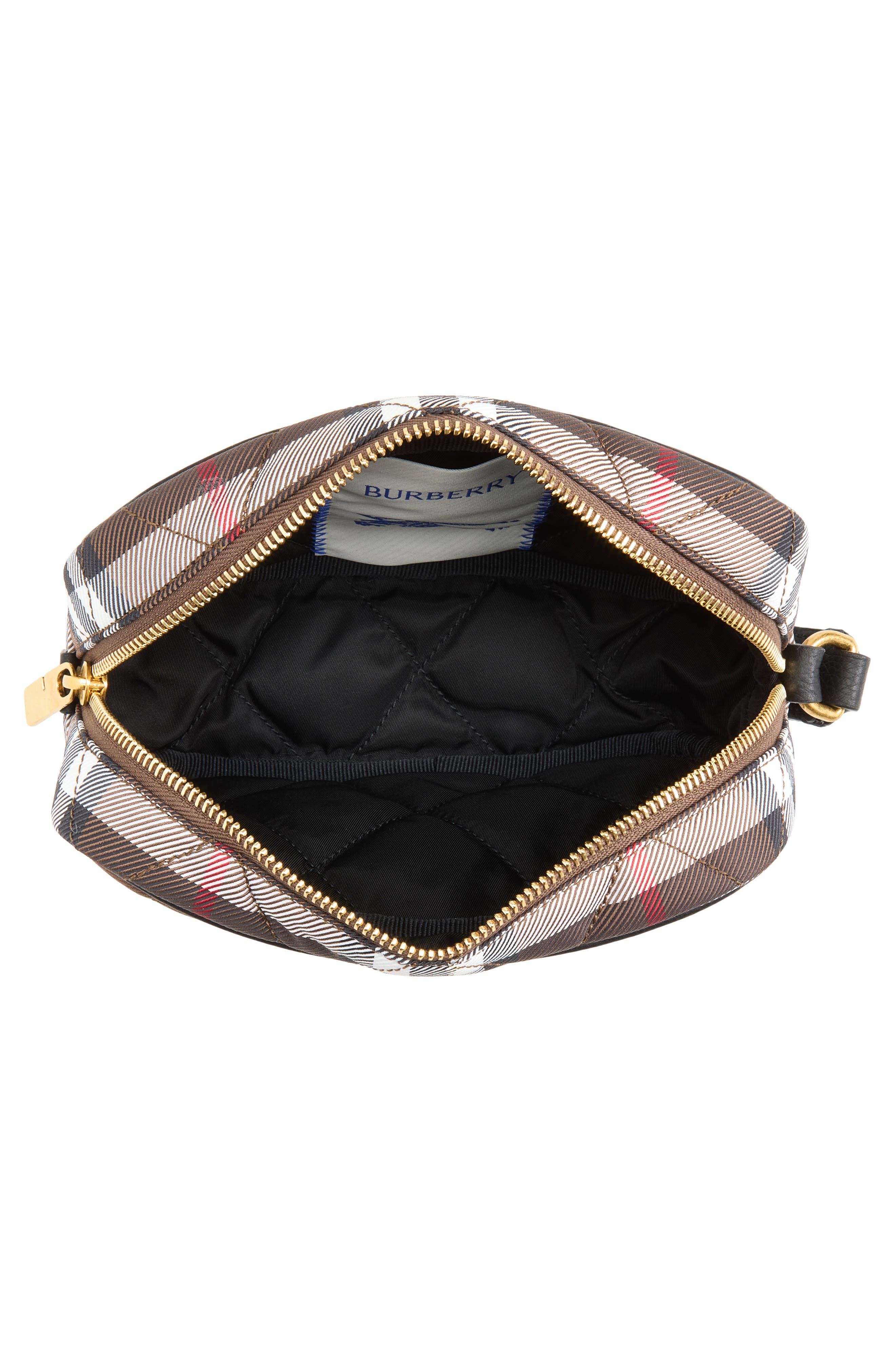 Horseshoe Quilted Nylon Pouch, Alternate, color, CHOCOLATE BROWN