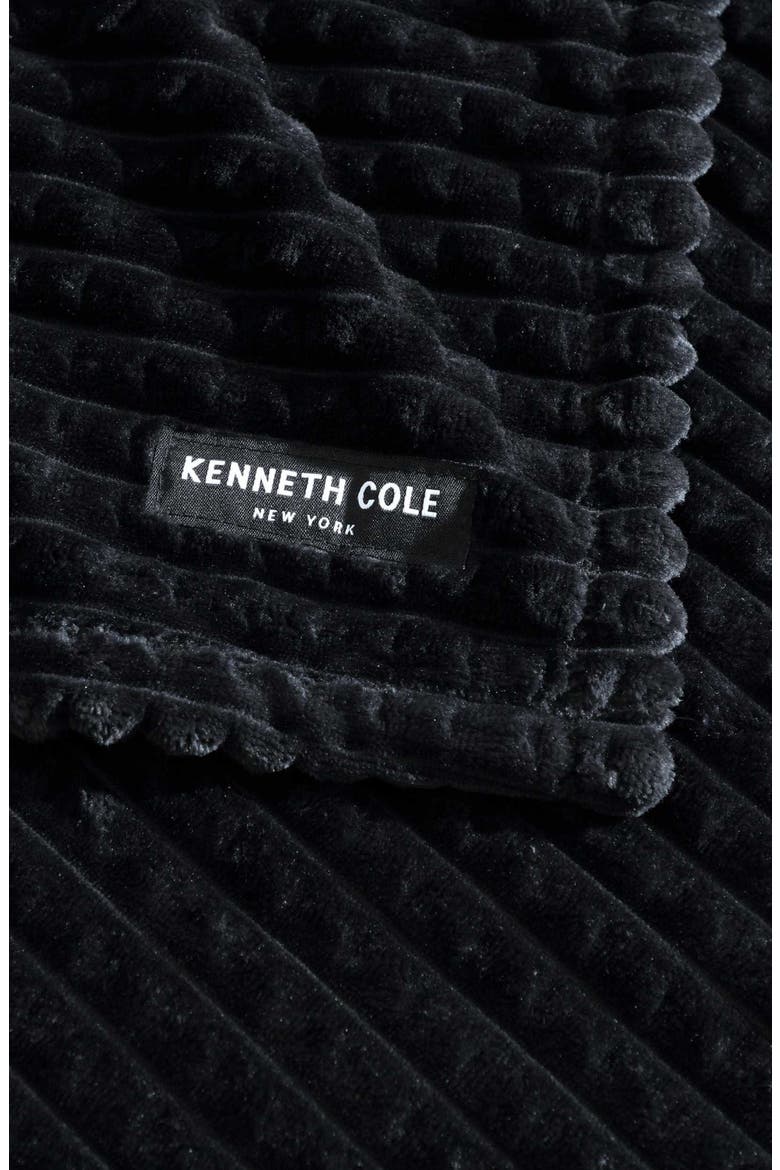 Solid Textured Plush Throw, Alternate, color, BLACK