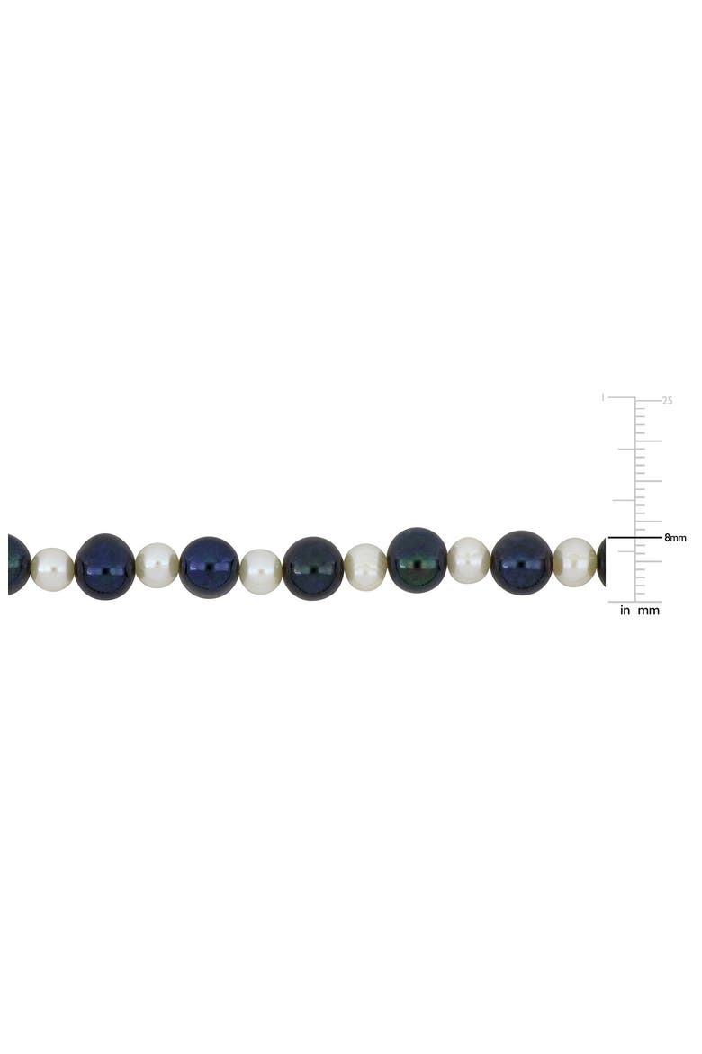 Men's 5–8mm Black & White Cultured Freshwater Pearl Necklace, Alternate, color, BLACK WHITE MULTI