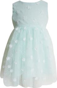 Popatu Kids' Metallic 3D Floral Party Dress