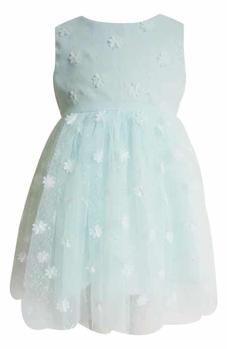 Popatu Kids' Metallic 3D Floral Party Dress