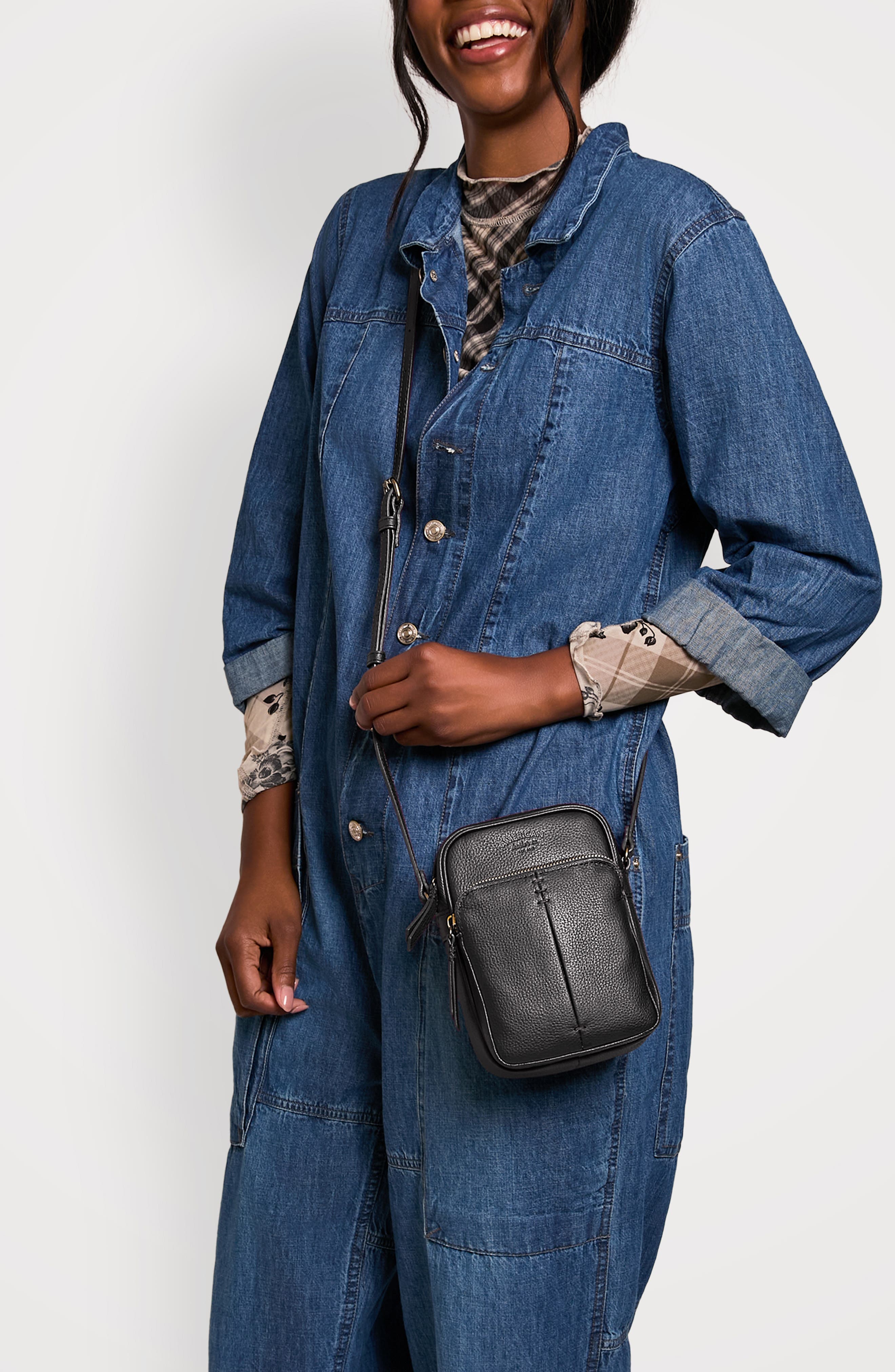 AMERICAN LEATHER CO. Cleveland Mini Crossbody Bag, Alternate, color, Black