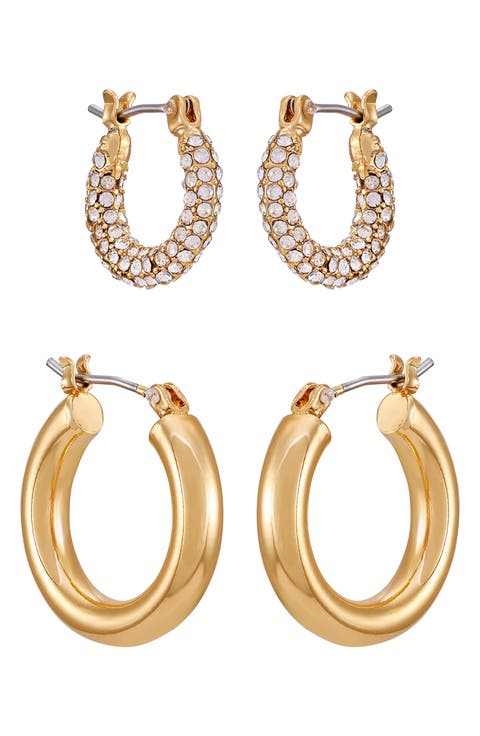 Set of 2 Assorted Hoop Earrings