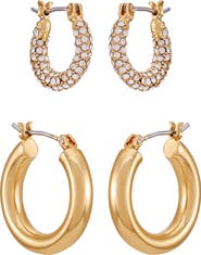 Vince Camuto Set of 2 Assorted Hoop Earrings