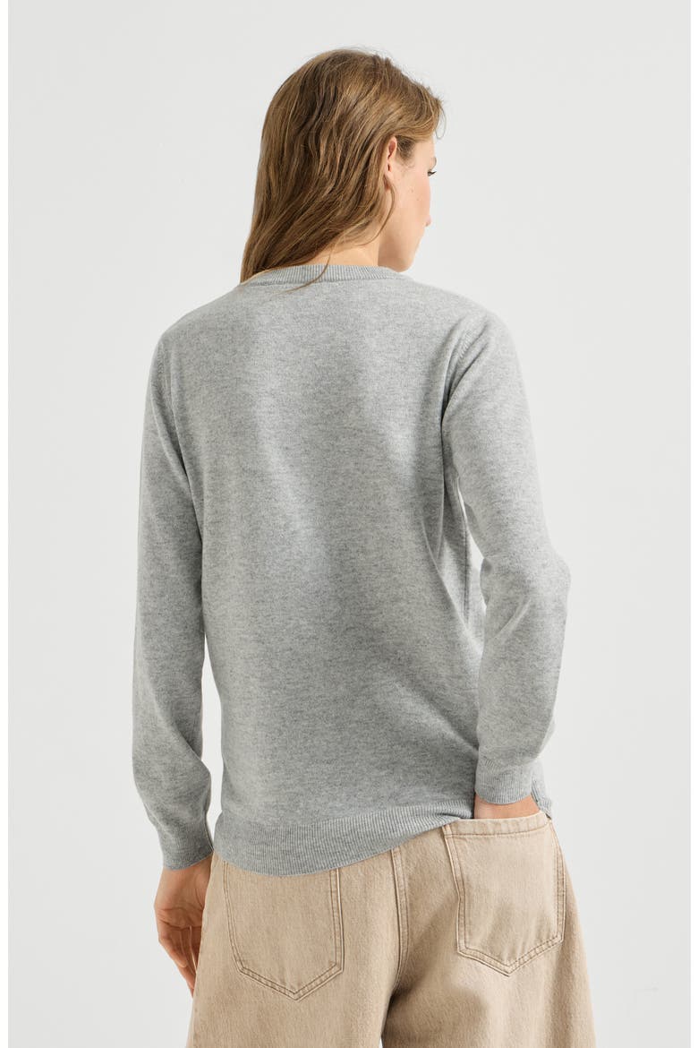 Cashmere sweater with monili, Alternate, color, Pebble