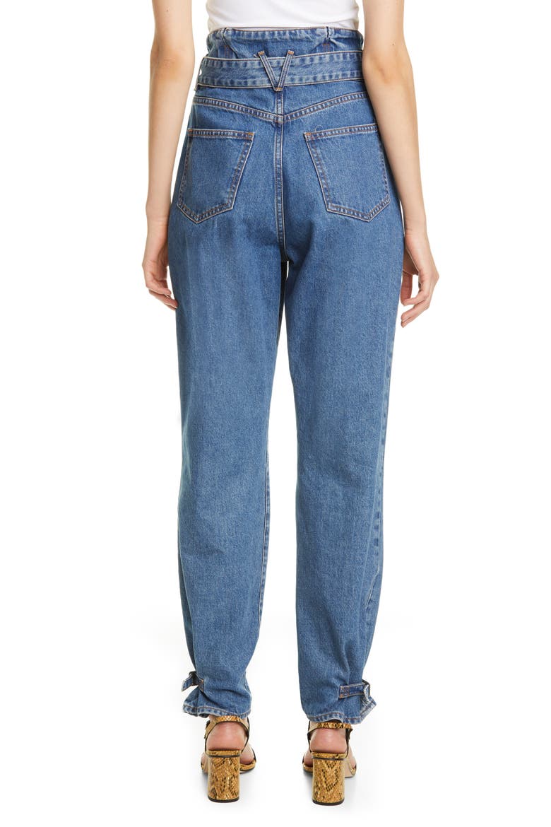 Addie Paperbag Waist Tapered Jeans, Alternate, color, BEACON