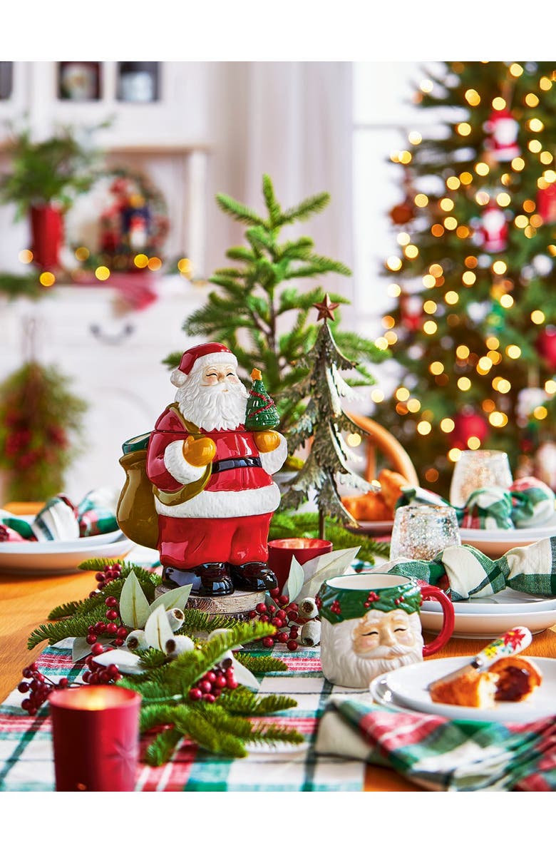 tag Vintage Santa Wreath Ceramic Mug Christmas Drinkware 18oz, Alternate, color, Multicolored