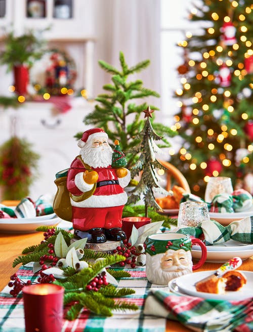 Tag Vine Santa Wreath Ceramic Mug Christmas Drinkware 18oz In Multi