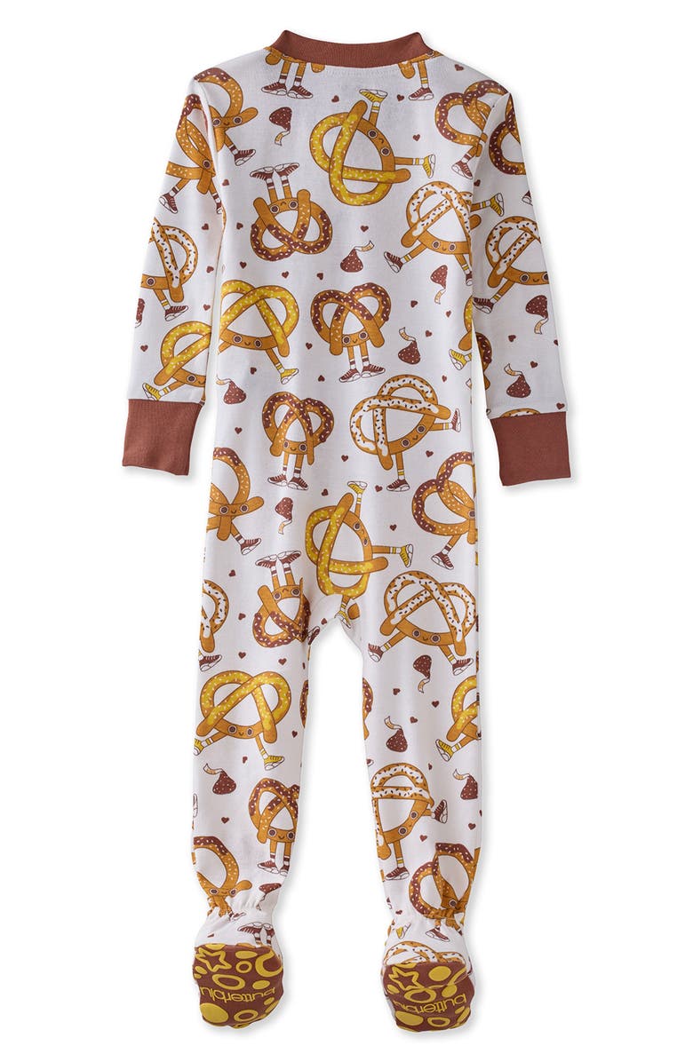 BUTTERBLU Cruz One-Piece Fitted Organic Cotton Footie Pajamas, Alternate, color,