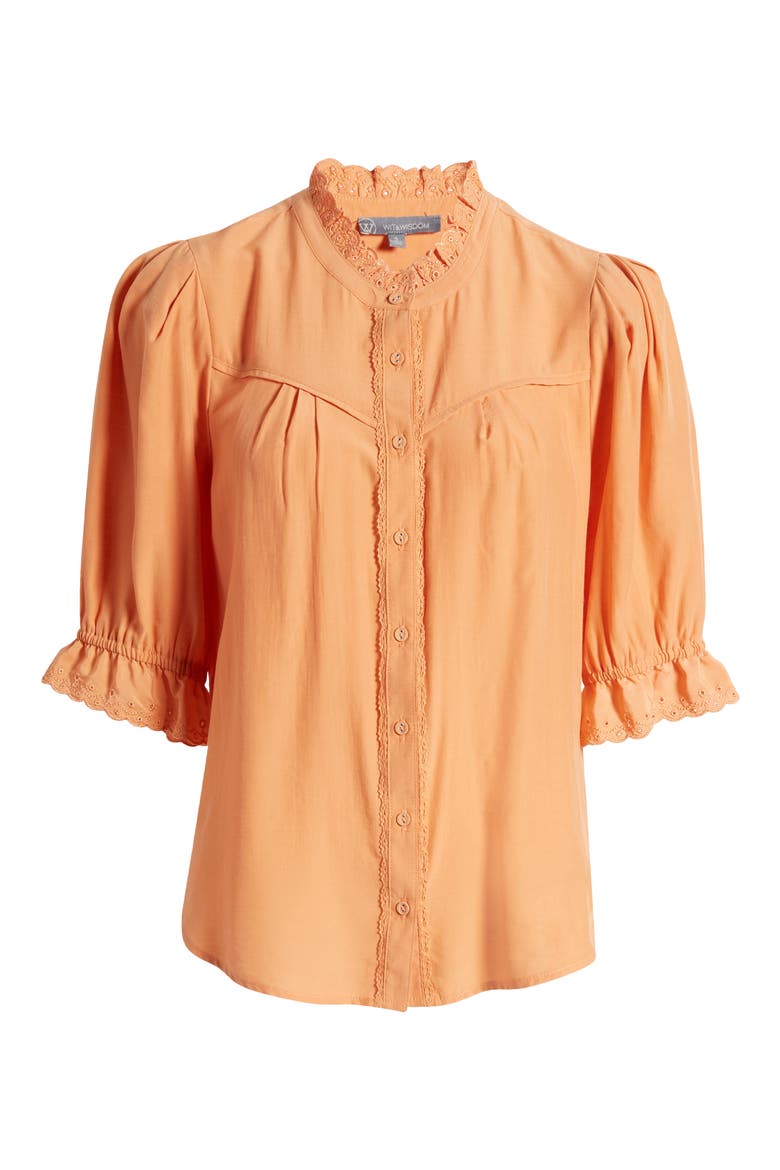 Eyelet Accent Top, Alternate, color, AUTUMN SUNSET