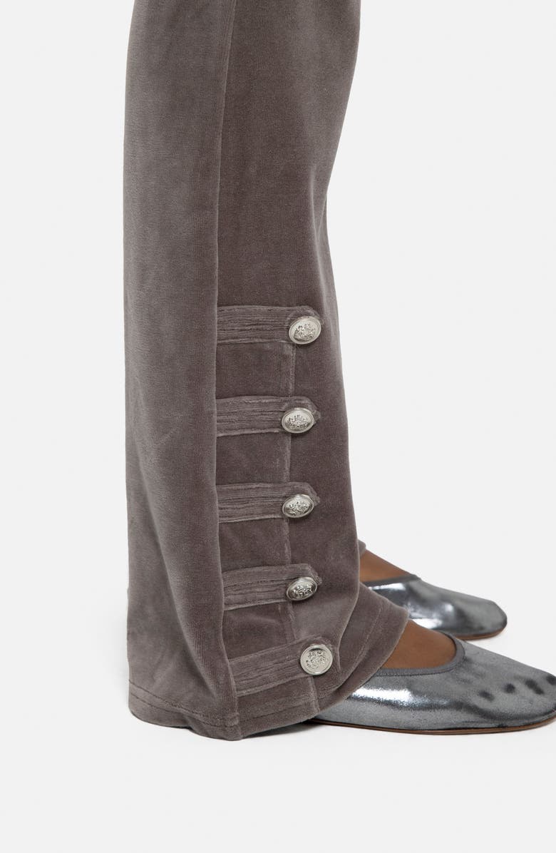 JADED LONDON Bootcut Cotton Blend Velour Military Pants, Alternate, color, Brown