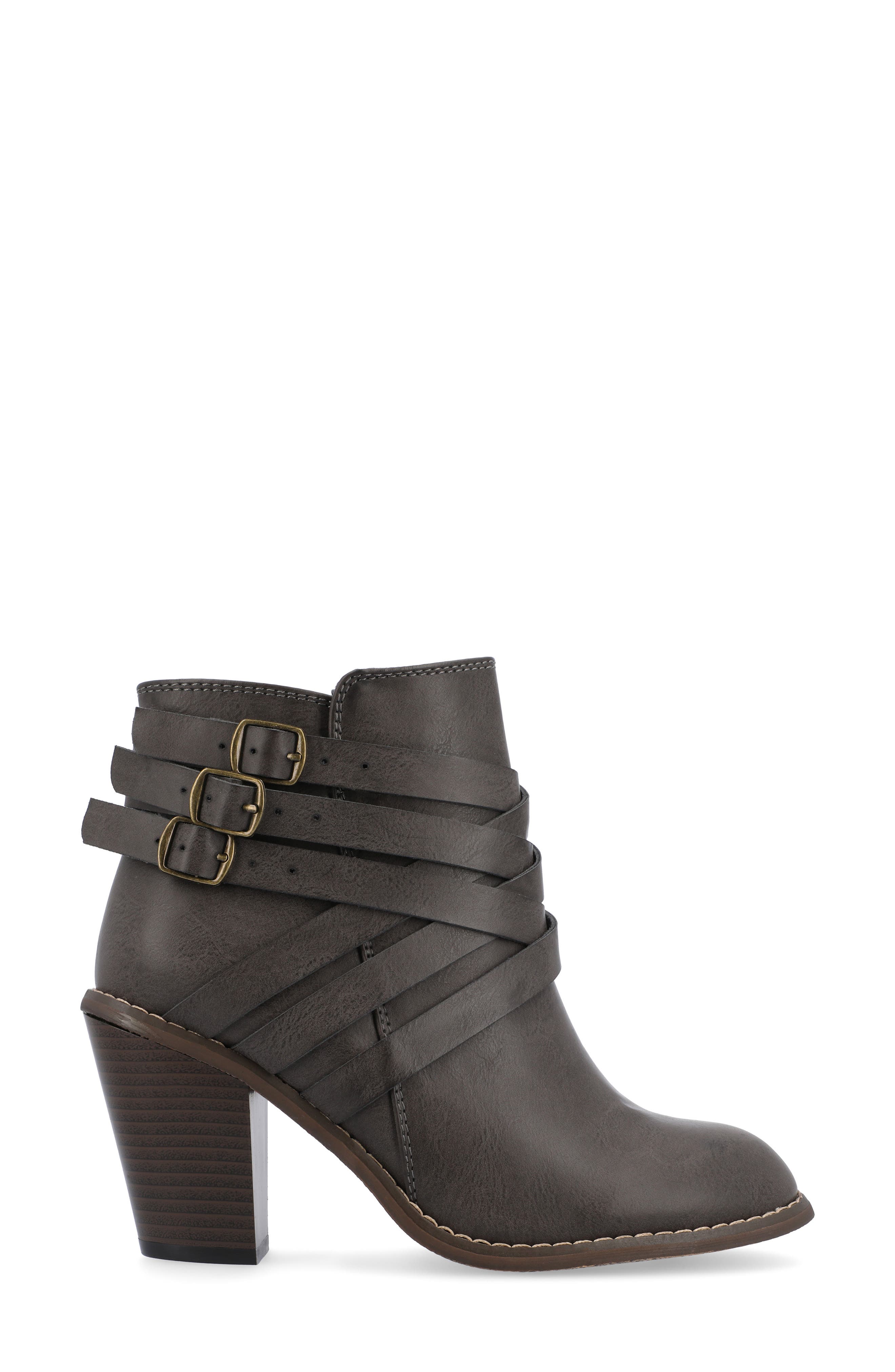 Journee Collection Strappy Ankle Bootie, Alternate, color, Grey