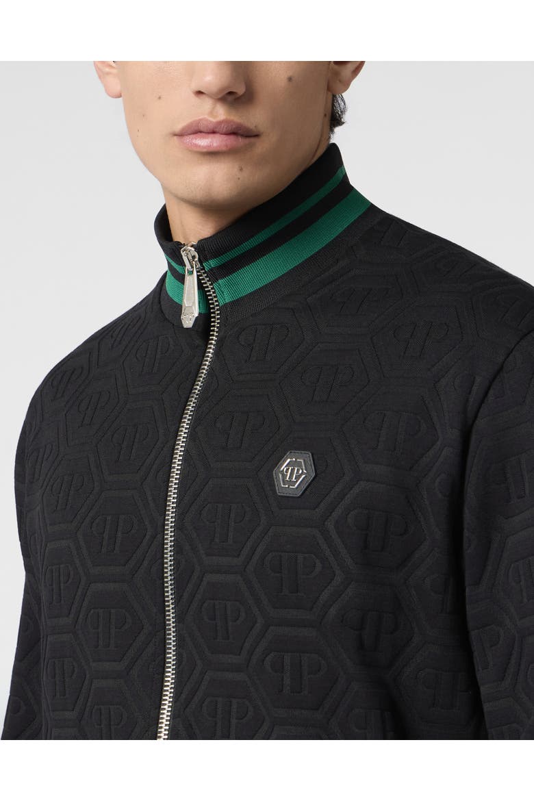 Tracksuit Jacket Jacquard Monogram Men, Alternate, color, black