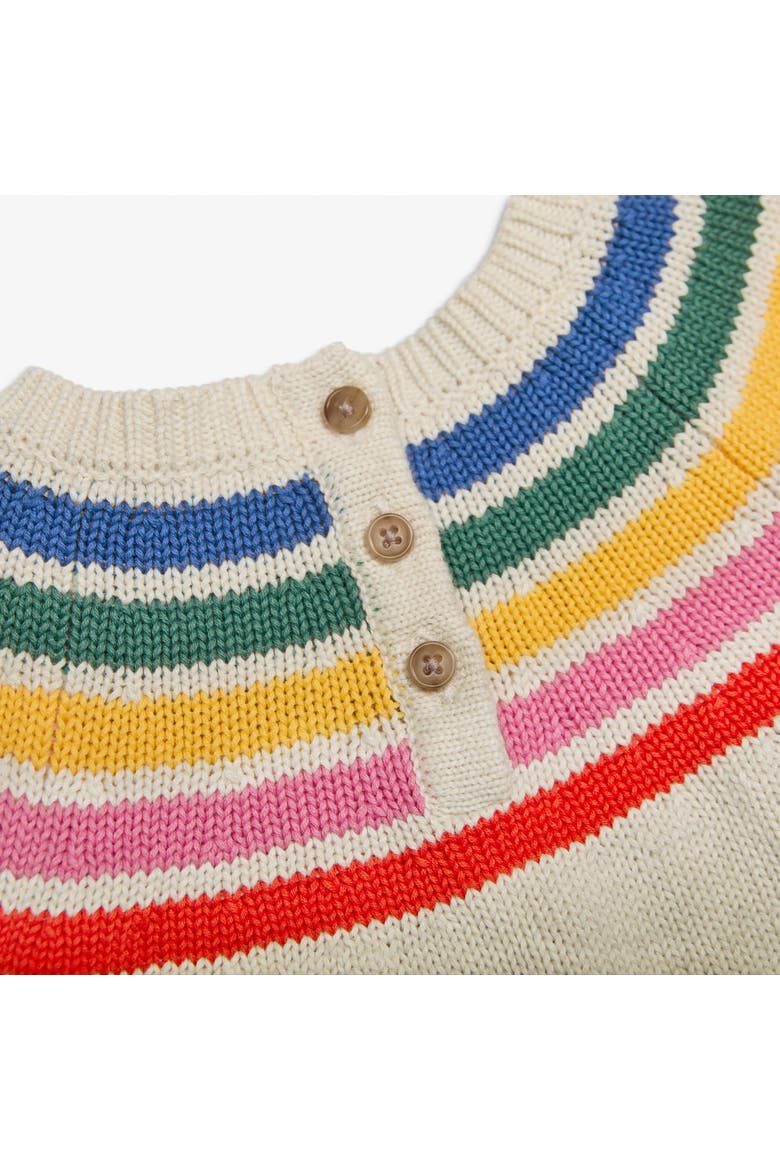 Baby Sweater In Rainbow Stripe, Alternate, color, Heather Sand Rainbow Stripe