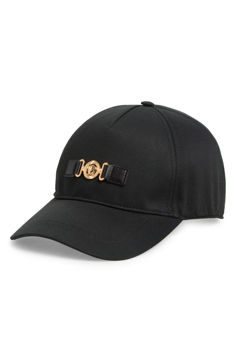 Versace Medusa Biggie Cotton Drill Adjustable Baseball Cap, Main, color, Black