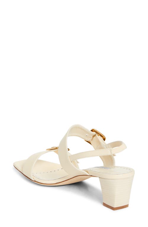 Manolo Blahnik Thalitsli 50 Leather Slingback Sandals In Light Cream
