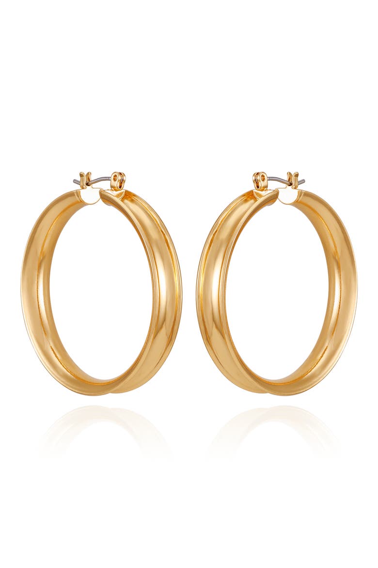 Textured Hoop Earrings, Main, color, GOLDTONE2