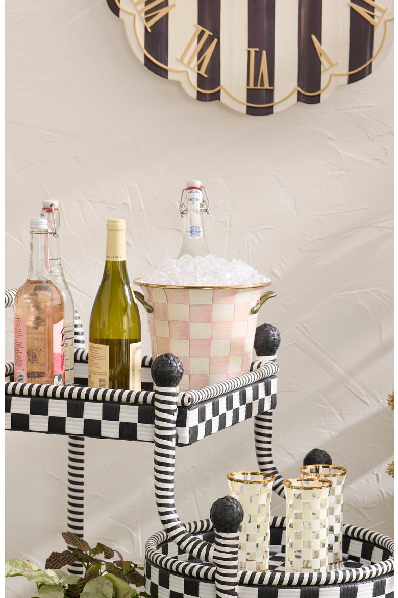 Rosy Check Enameled Steel Wine Cooler, Alternate, color, ROSY