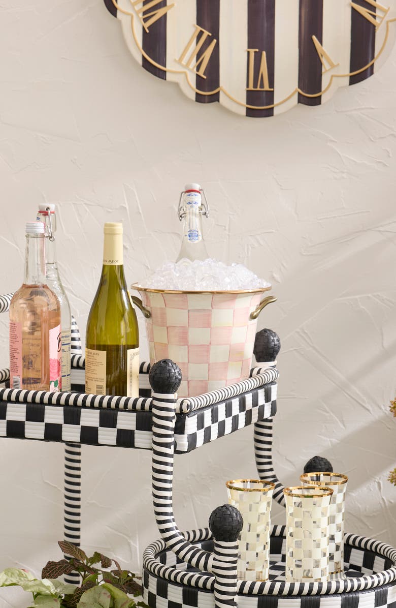 MACKENZIE CHILDS Rosy Check Enameled Steel Wine Cooler, Alternate, color, Rosy