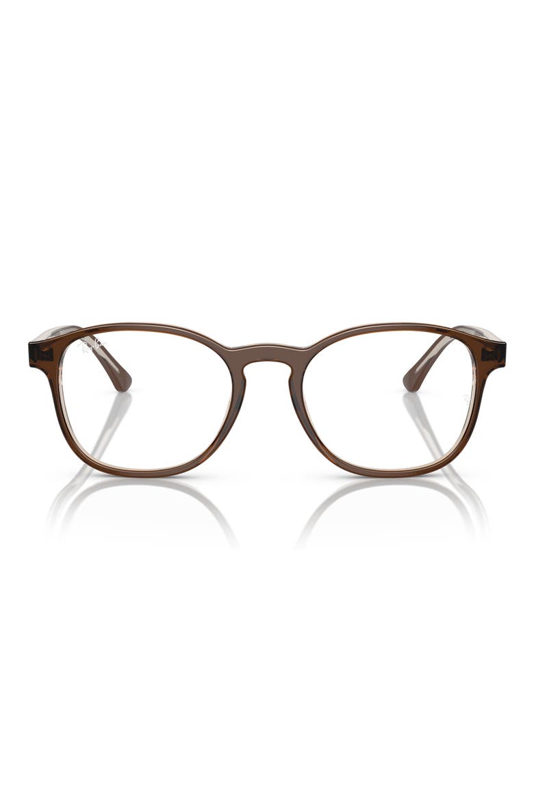 Phantos 50mm Round Optical Glasses, Main, color, LIGHT BROWN
