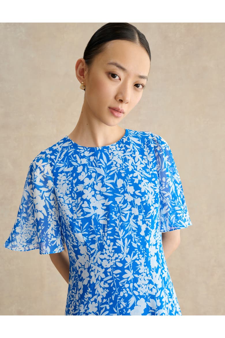 Iona Floral Print Mini Dress, Alternate, color, Blueivory