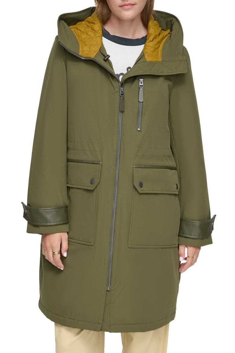 Water Resistant Hooded Jacket, Main, color, ARTICHOKE