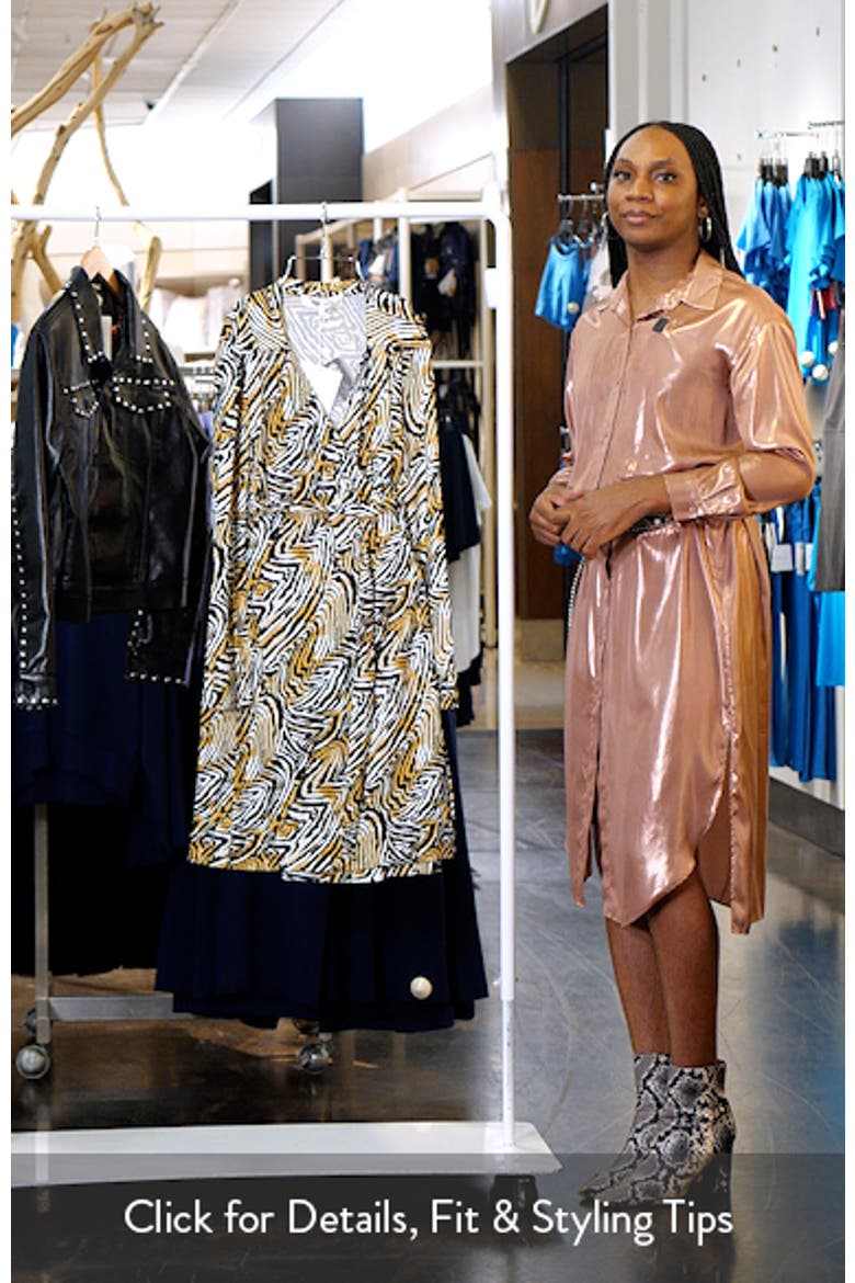 Jeanne Abstract Zebra Print Long Sleeve Silk Wrap Dress video