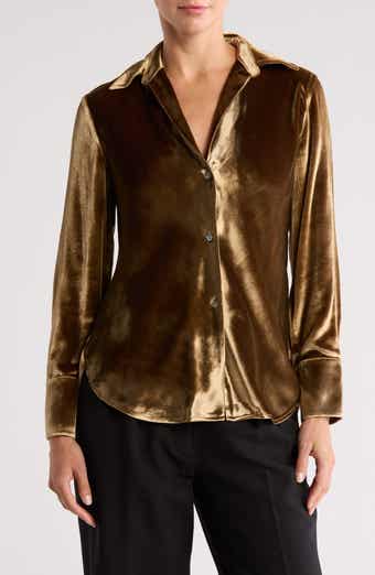 Vince Bias Cut Velvet Blouse