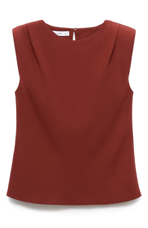 Mango Ruched Strong Shoulder Top In Multi