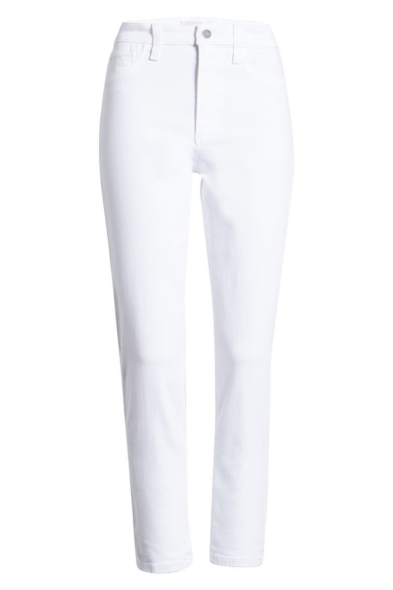 The Charlie High Waist Crop Skinny Jeans, Alternate, color, WHITE