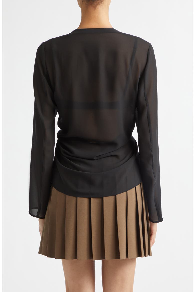 最終お値下げJOSEMOON LAYERED SHEER GATHER TOPS Gathered Sheer Chiffon Zip Top (Women) | Nordstrom