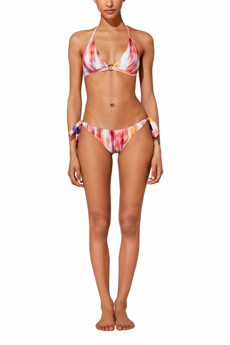 Women's Ikat Flowers Halter Bikini Top, Main, color, MULTICOLOR