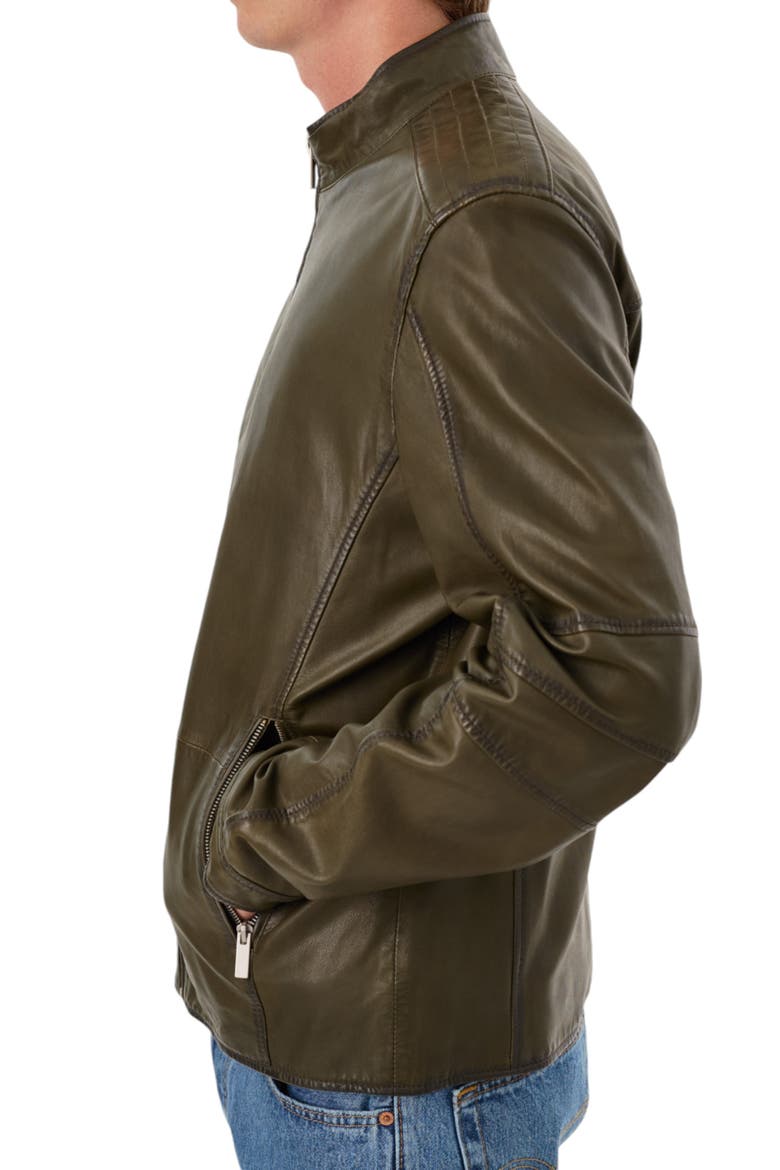Lambskin Leather Jacket, Alternate, color, OLIVE