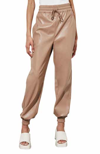 Ming Wang Faux Leather Joggers