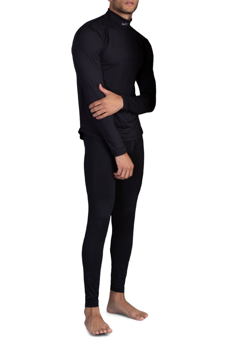 Men's Performance Long Sleeve Thermal Mock, Alternate, color, Black