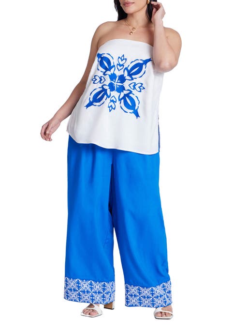 Embroidered Hem Pull On Pant