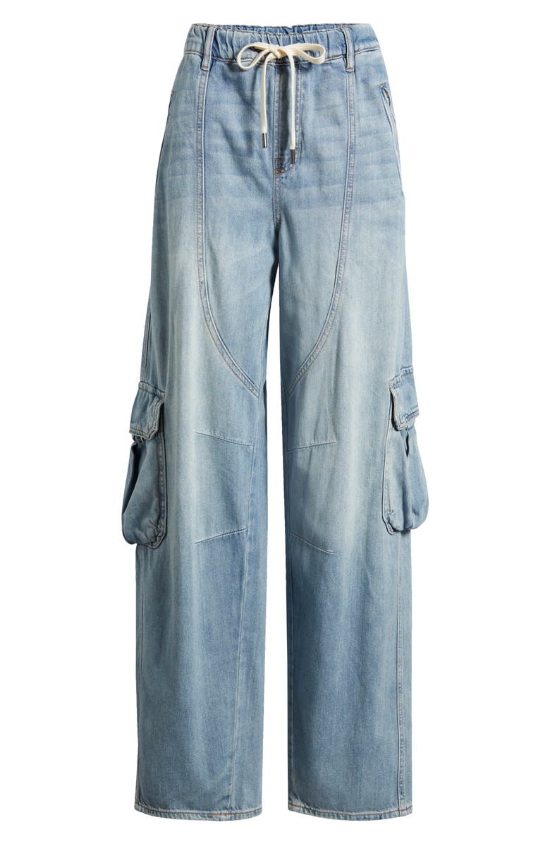HIDDEN JEANS Cargo Barrel Jeans, Alternate, color, Light Wash
