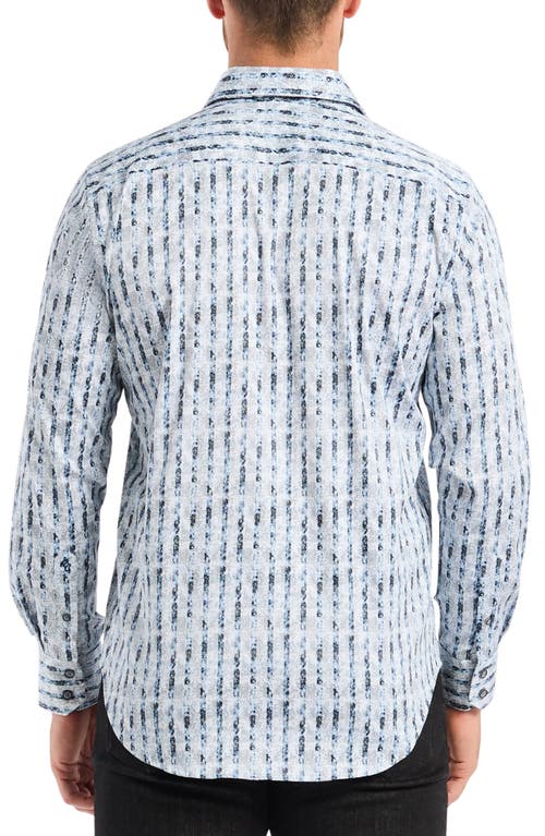 Robert Graham Wooster Stripe Stretch Cotton Button-up Shirt In Blue