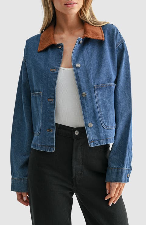 Contrast Collar Denim Jacket