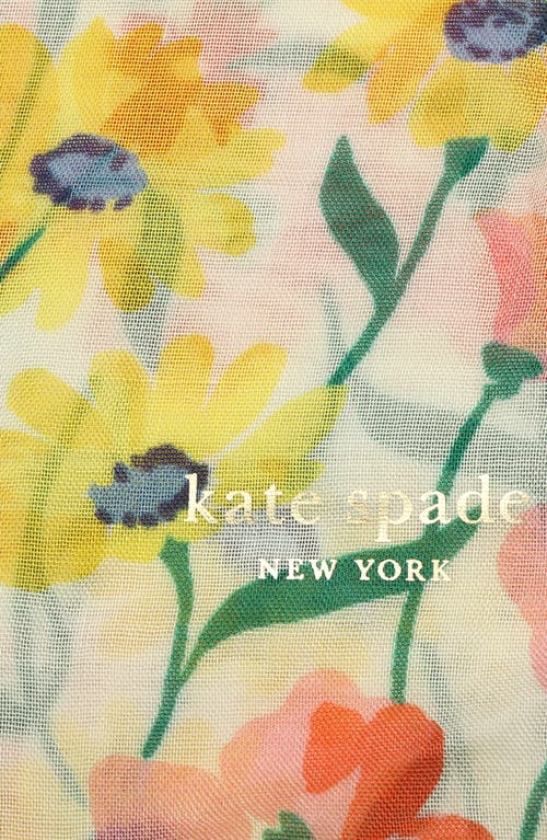 Kate Spade New York Spring Bouquet Oblong Scarf In Black Cream