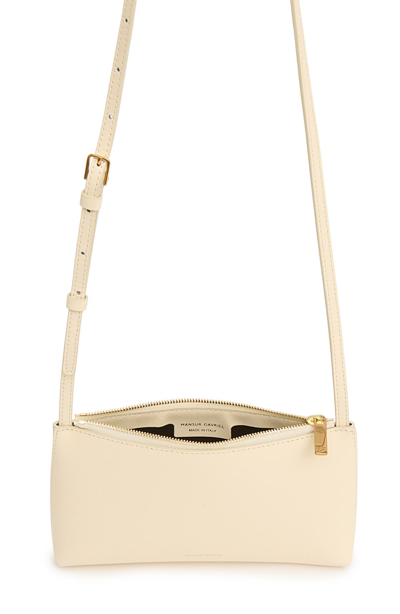 Mini Gaia Leather Crossbody Bag, Alternate, color, CREMA/ EBONY