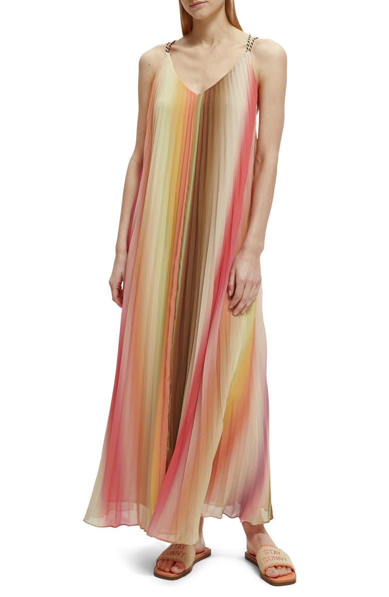 Scotch & Soda Pleated Maxi Dress, Main, color, 