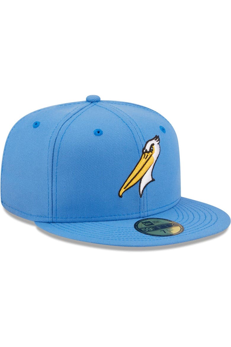 Men's New Era Light Blue Myrtle Beach Pelicans Authentic Collection 59FIFTY Fitted Hat, Alternate, color, Light Blue