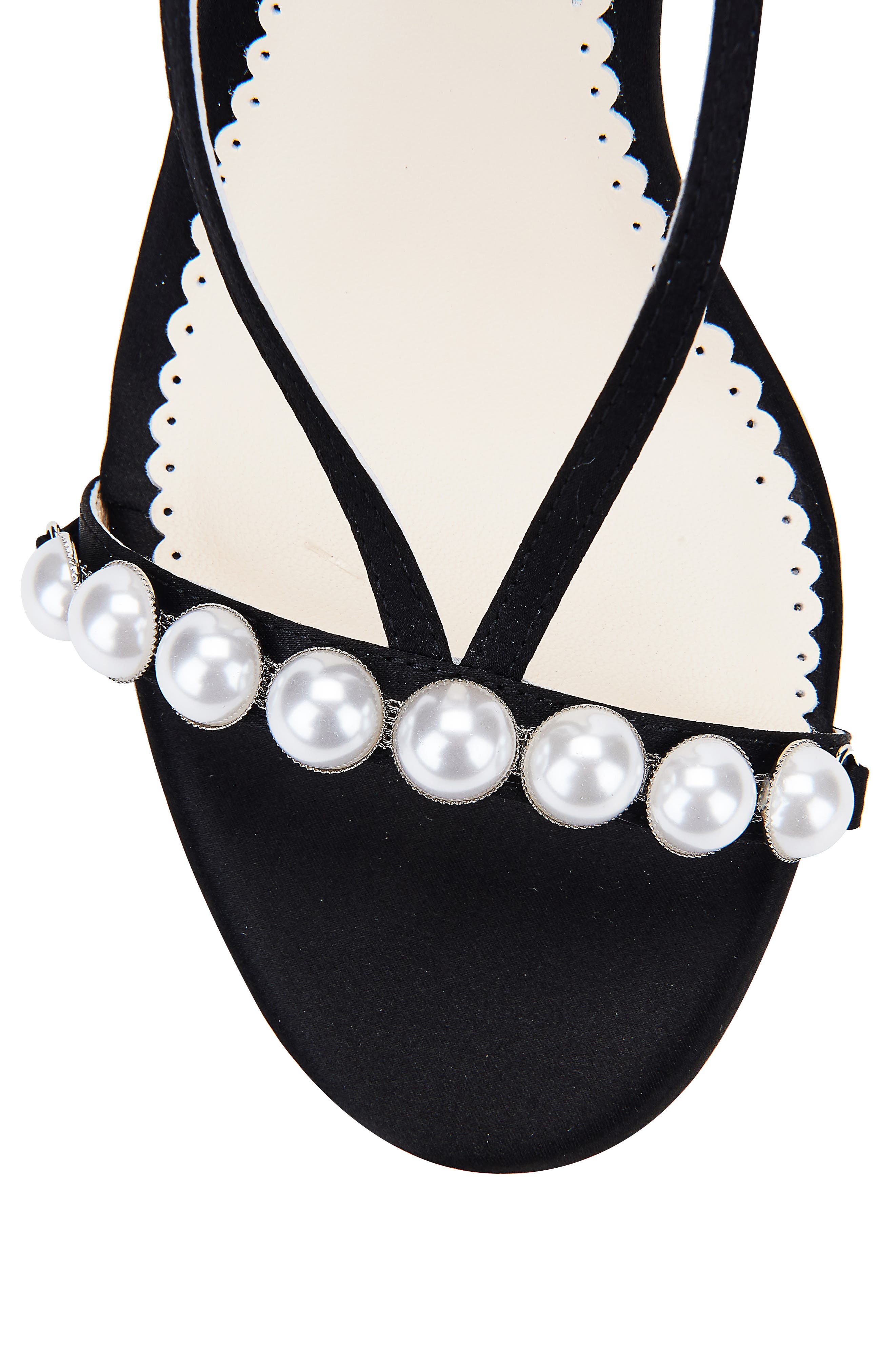 Bella Belle Pearlin Embellished Silk Sandal, Alternate, color, 