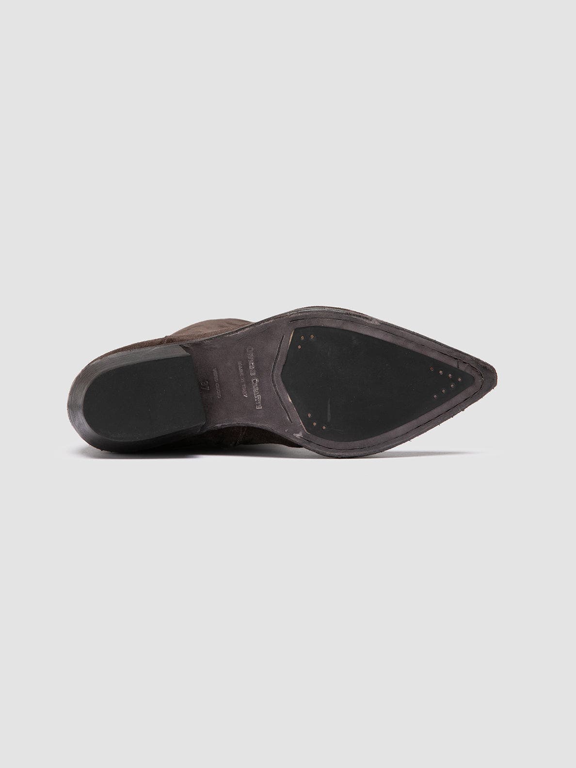 Officine Creative Noelie DD 104 Pointed-Toe Leather Bootie, Alternate, color, Dark Brown