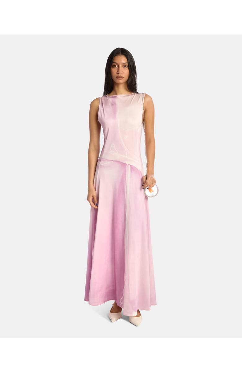 KATE BARTON Kate Illusion Print Liquid Maxi Dress, Alternate, color, Baby Pink