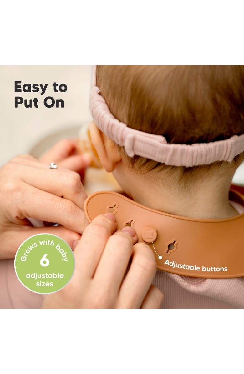 KeaBabies Prep Silicone Bibs, Alternate, color, Terracotta
