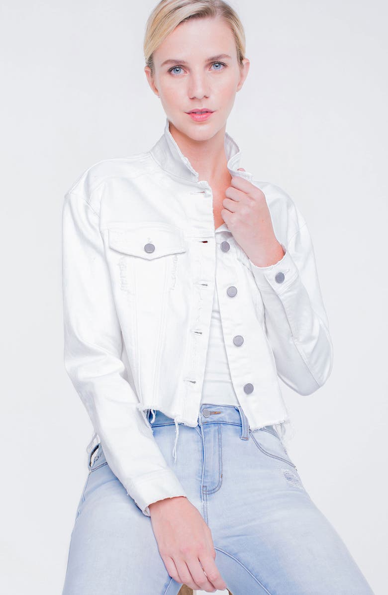 Liverpool Raw Edge Denim Jacket, Alternate, color, 