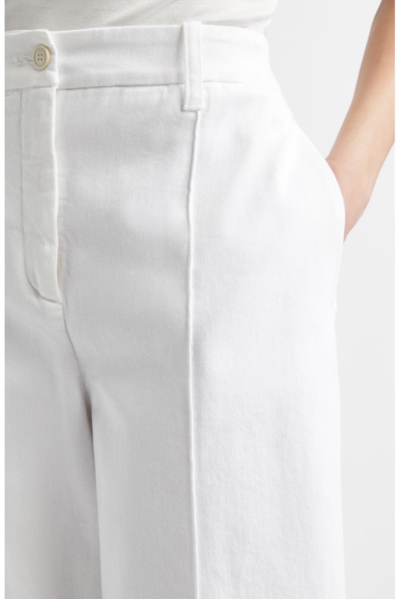 Cotton Stretch Twill Wide Flare Leg Trousers, Alternate, color, 01 WHITE