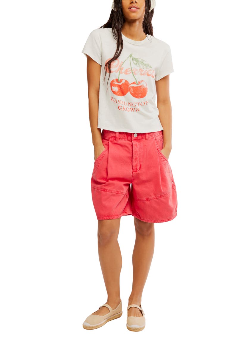 Wild Rebel Barrel Shorts, Alternate, color, TART BERRY
